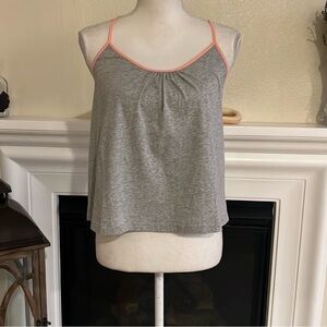 Johnny Was Gray Camisole with Pink Trim
